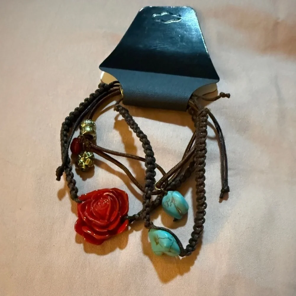 Bohemian Red and Turquoise Bracelet Set